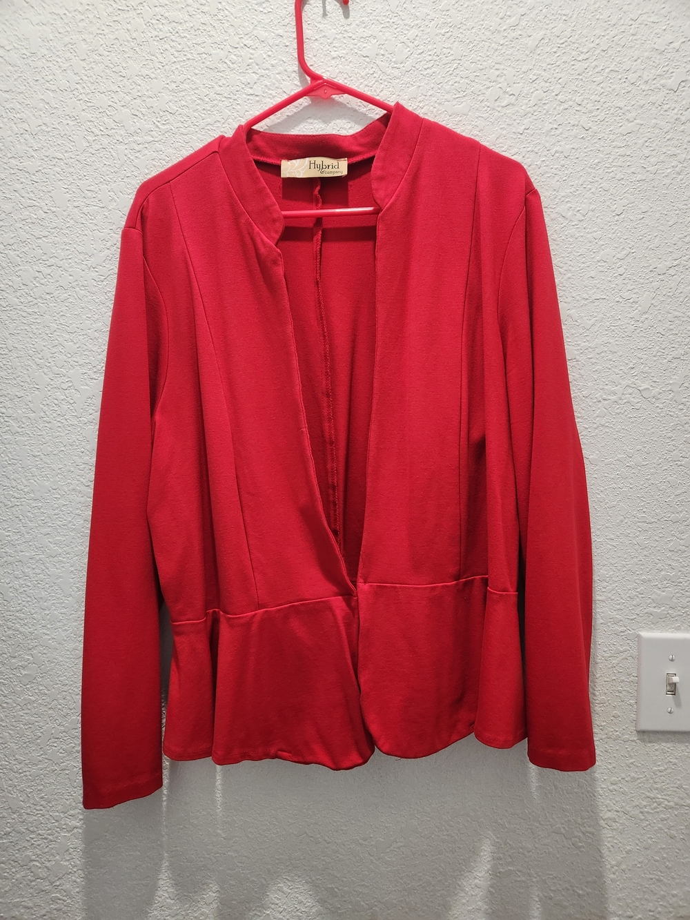 Hybrid & company Red Open-Front Blazer Jacket